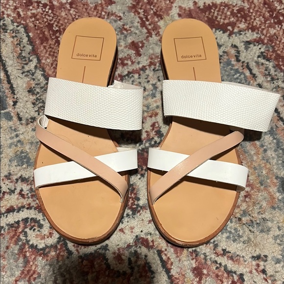Dolce Vita White and Tan Sandals - Picture 1 of 3